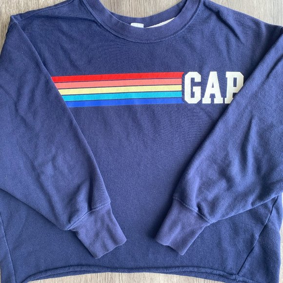 Retro Style Gap Rainbow Cropped Sweatshirt Sz.M(women's) - Picture 1 of 5